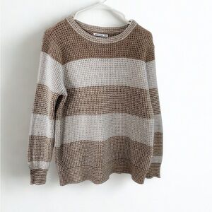 Pink Clover Knit Sweater in Brown and Cream